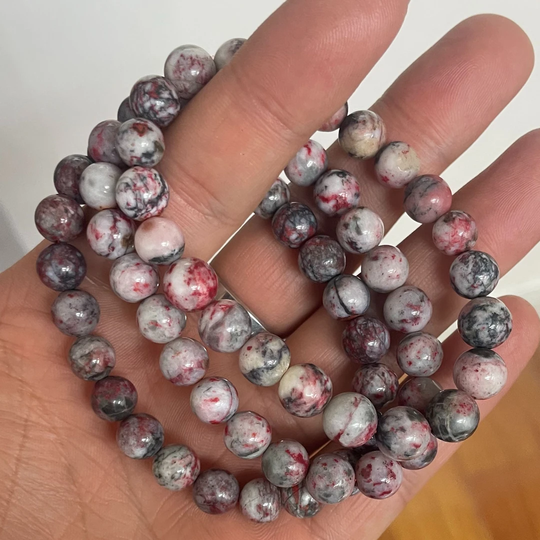 天然辰砂天然辰砂天然原石手串8+mm 多样性发其一