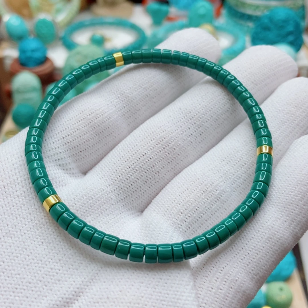 绿松石18K金镶嵌手串