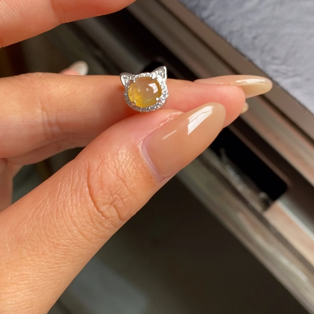 翡翠银S925镶嵌戒指天然翡翠