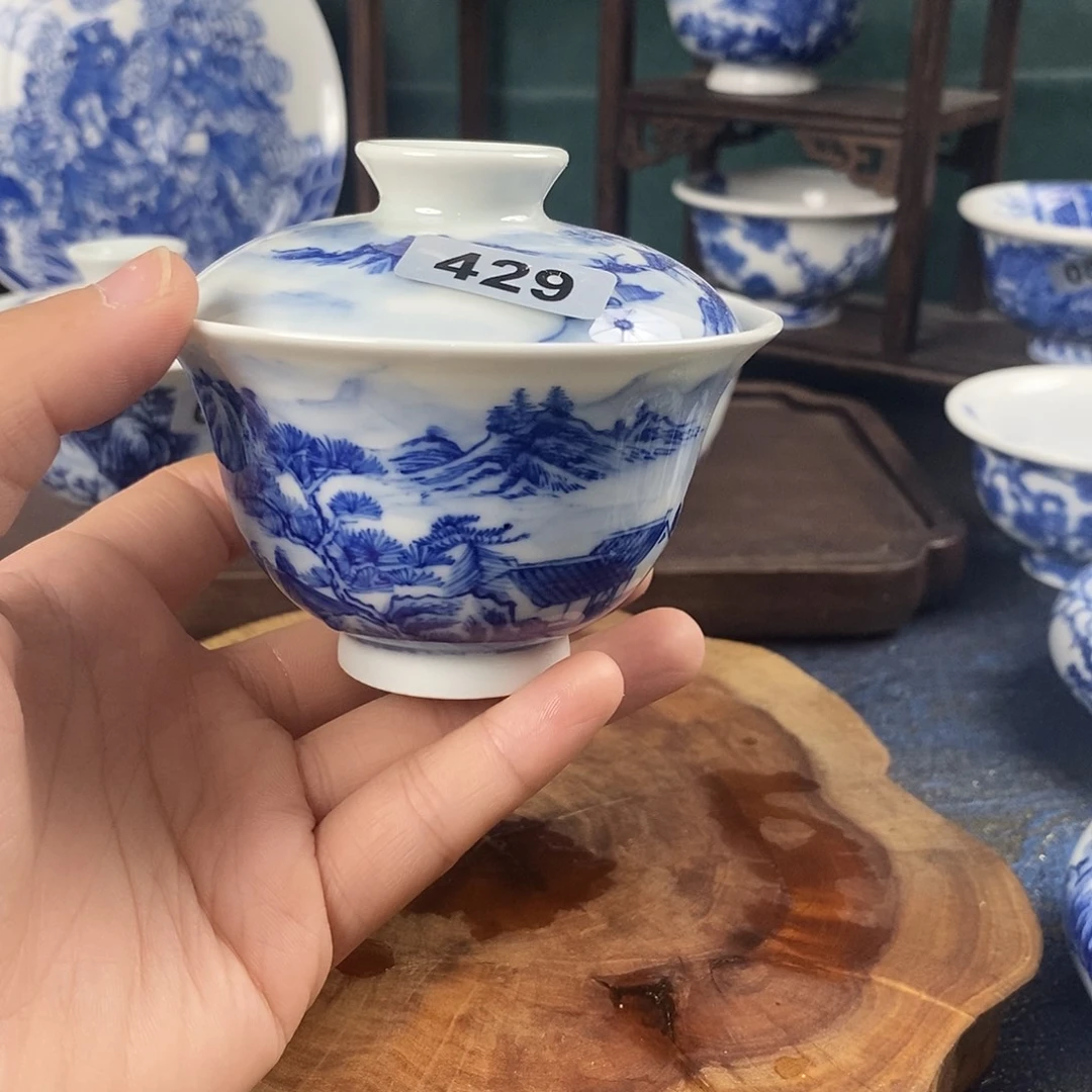 瓷片景德镇手绘青花茶器429