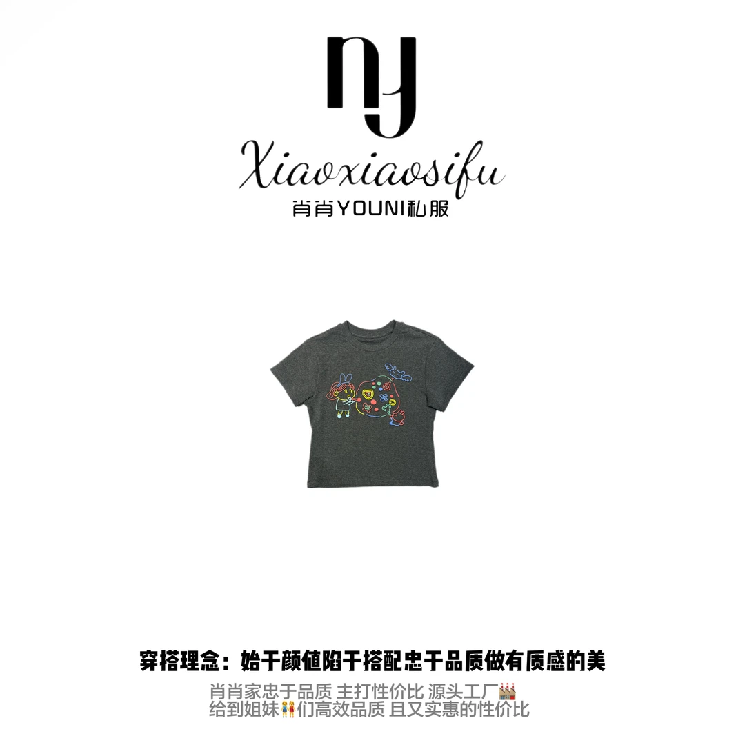 肖肖家-气泡幻想 休闲风短款圆领卡通短袖印花T恤夏装夏季私服