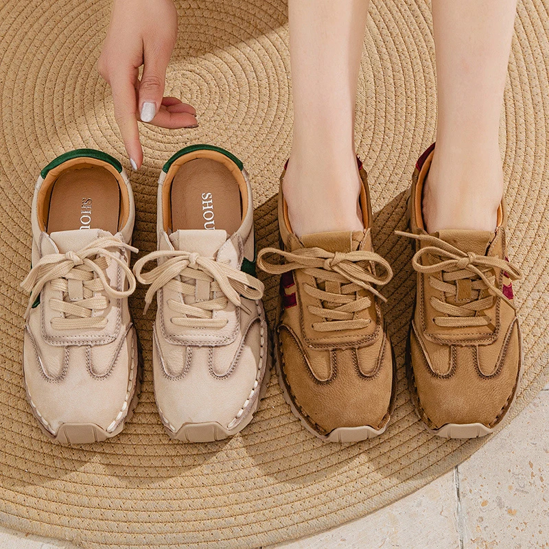 88663春季新款软面软底防滑中老年妈妈鞋百搭休闲厚底圆头平底鞋