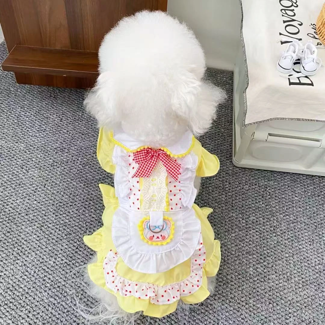 宠物狗狗猫咪通用公主裙洛丽塔可牵引比熊马尔济斯等小型犬春夏款