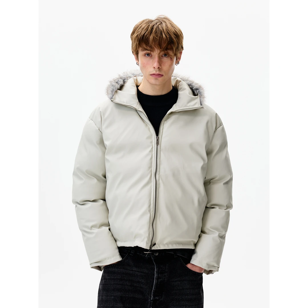 [新品] 美式cleanfit重磅高级感皮衣毛领棉服棉衣冬季外套