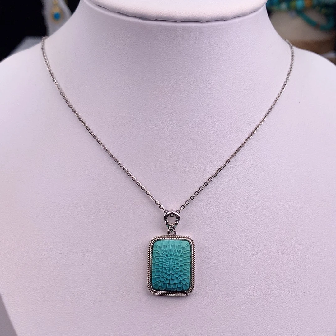 绿松石未镶嵌吊坠(赠链)