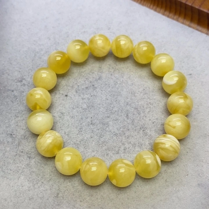 蜜蜡裸石未镶嵌手串