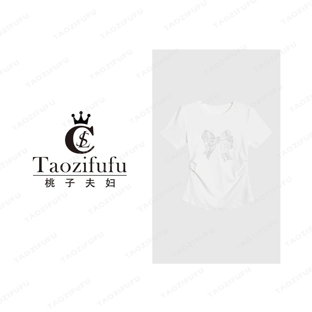 【桃子夫妇】A56039新款洋气百搭休闲短袖