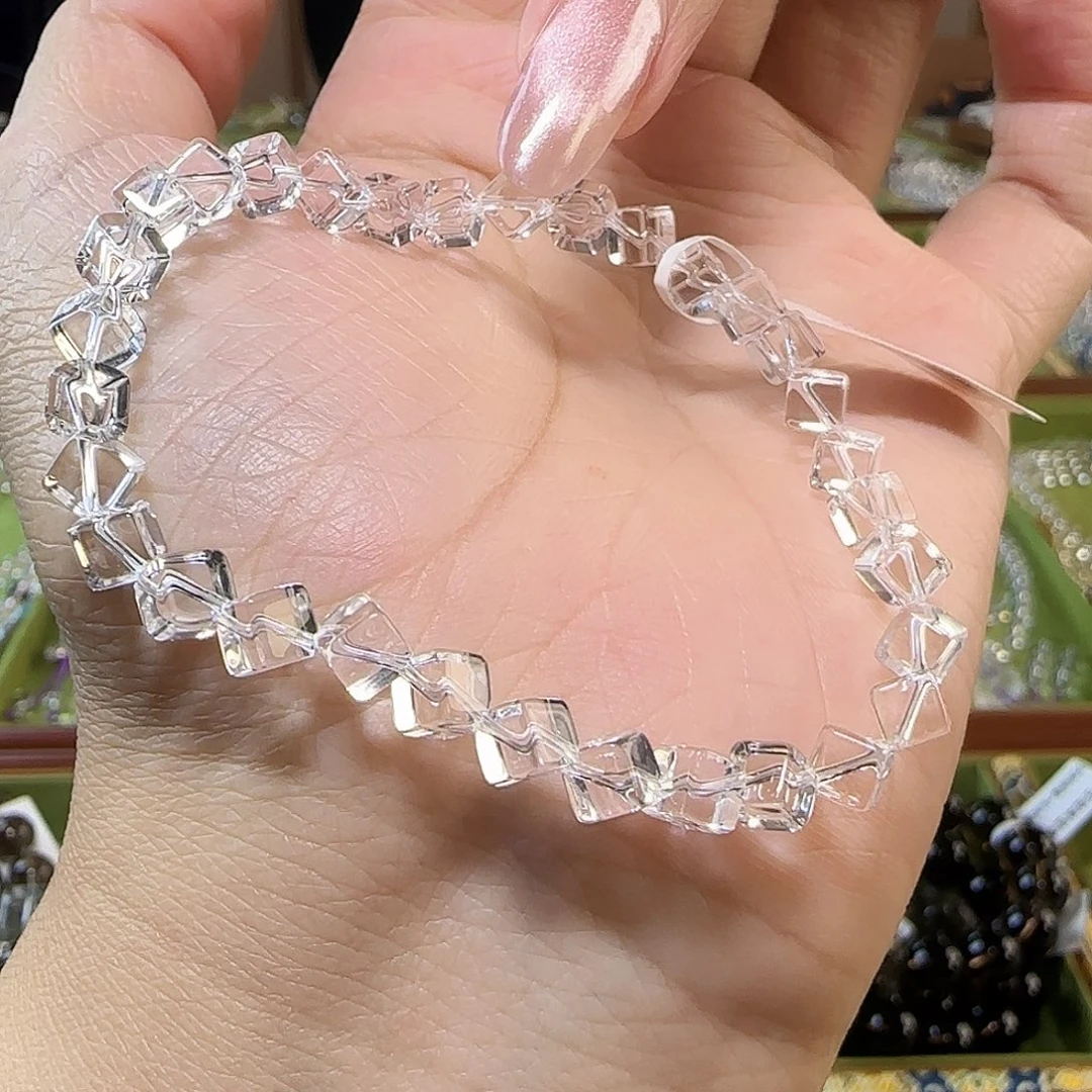 性****未镶嵌水晶手链天然白水晶全净体方糖拍2