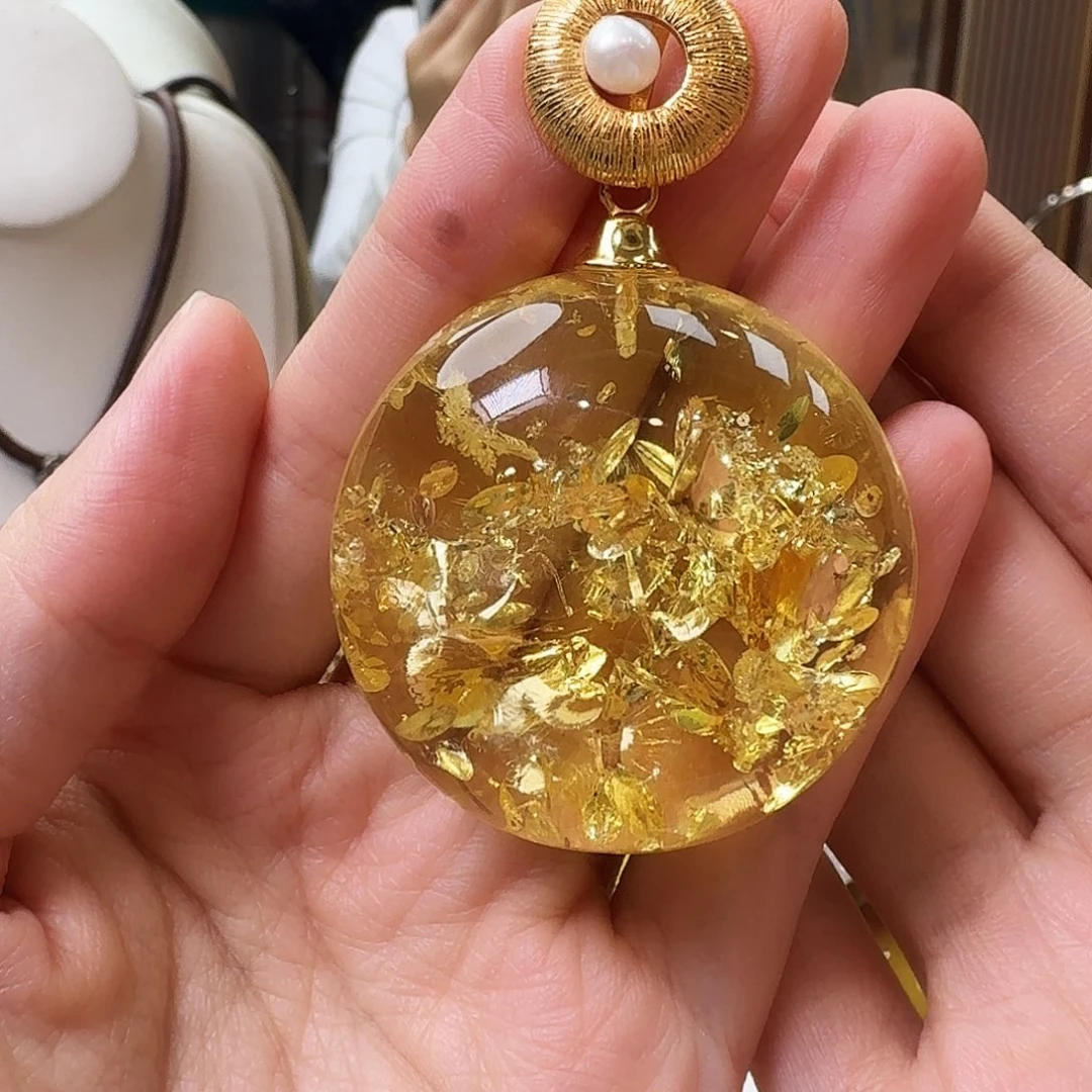 琥珀未镶嵌颈饰吊坠