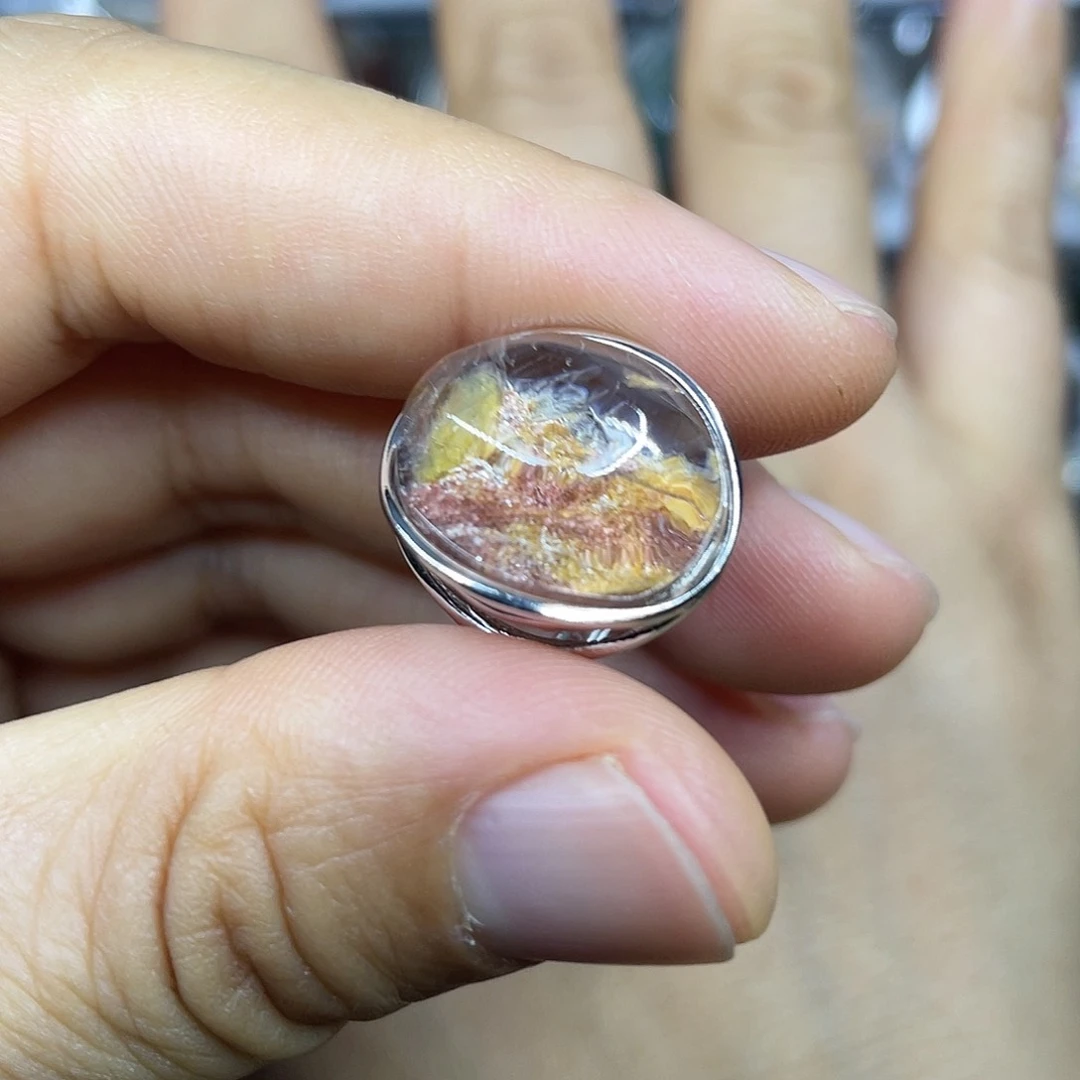 【闪购商品】银S925镶嵌珠宝半成品水晶戒指