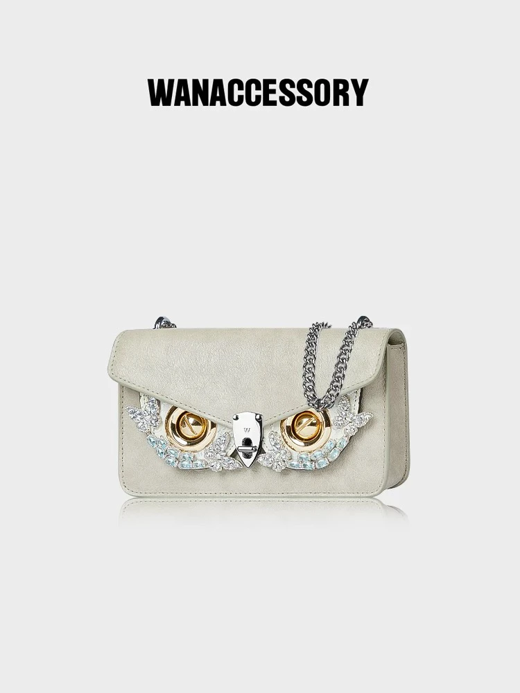 WANACCESSORY万蔻猫头鹰换脸小方包单肩斜挎小包MiNi Boite