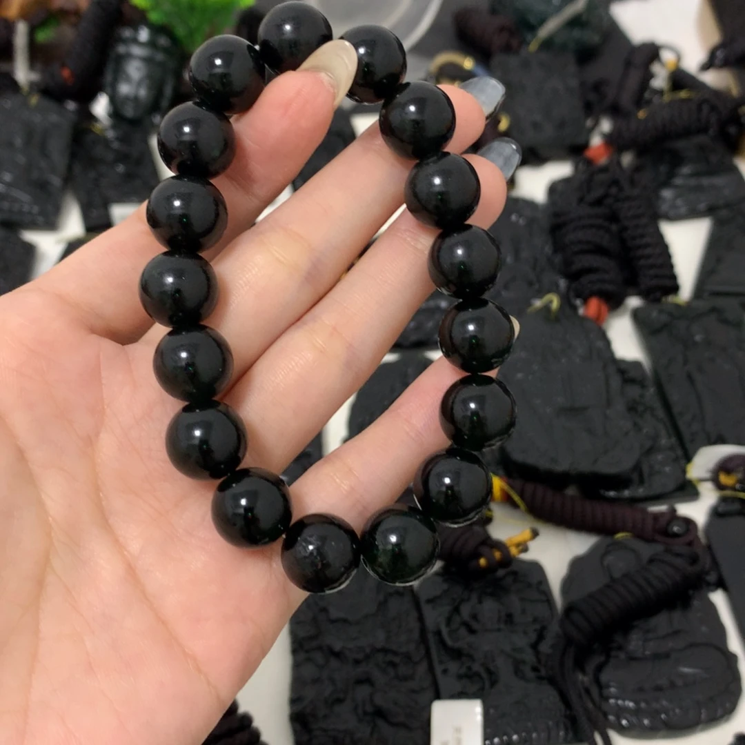 天然缅甸a货钢琴黑挂件