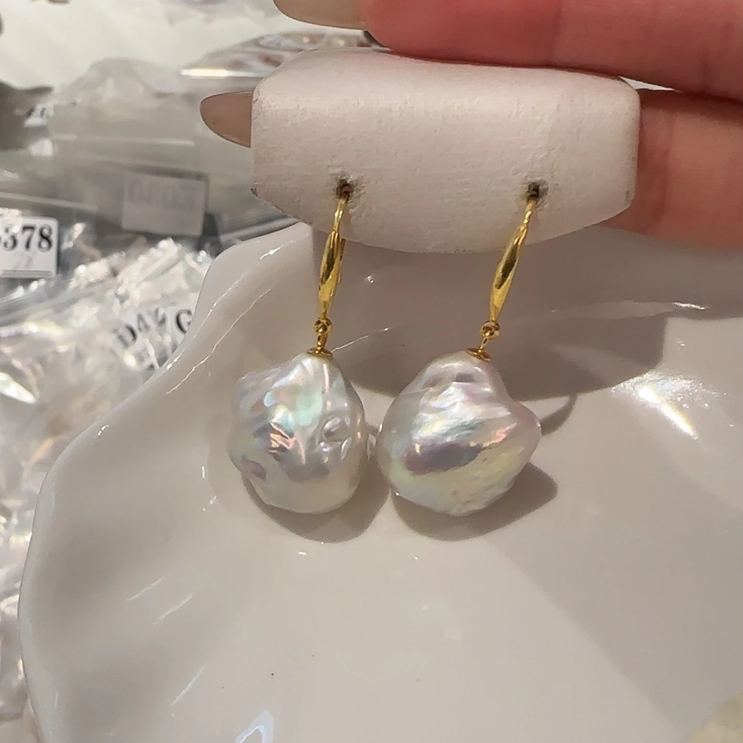 淡水珍珠耳饰银S925镶嵌