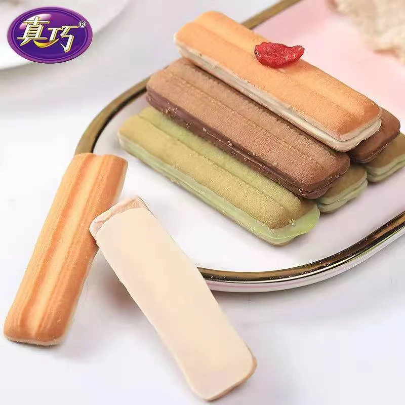 真巧沾酱夹心曲奇饼干 抹茶 巧克力草莓味休闲零食点心大学生解馋