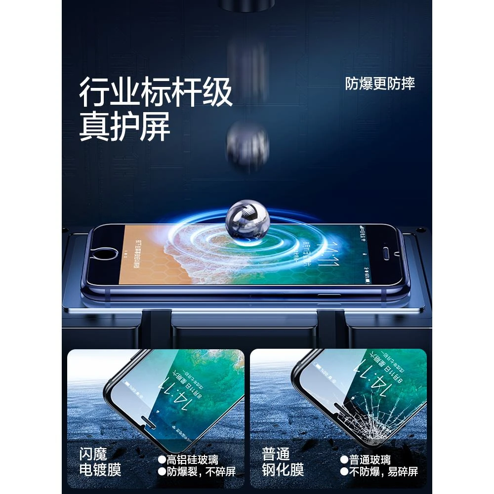 闪魔适用苹果钢化膜苹果全屏覆盖/手机/防指纹蓝光抗摔保护贴膜