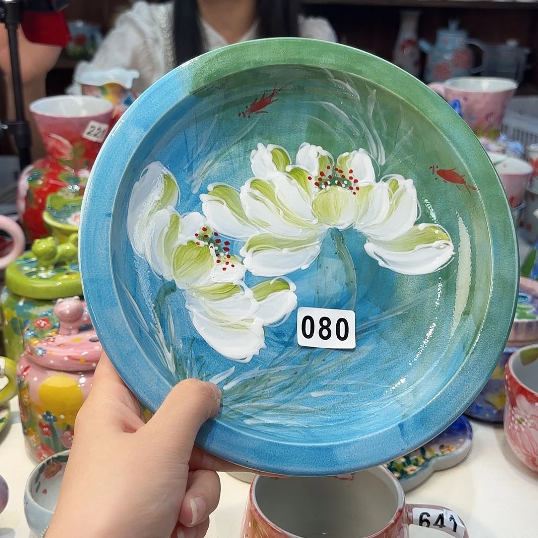 瓷片景德镇手绘高温釉下彩陶瓷茶具