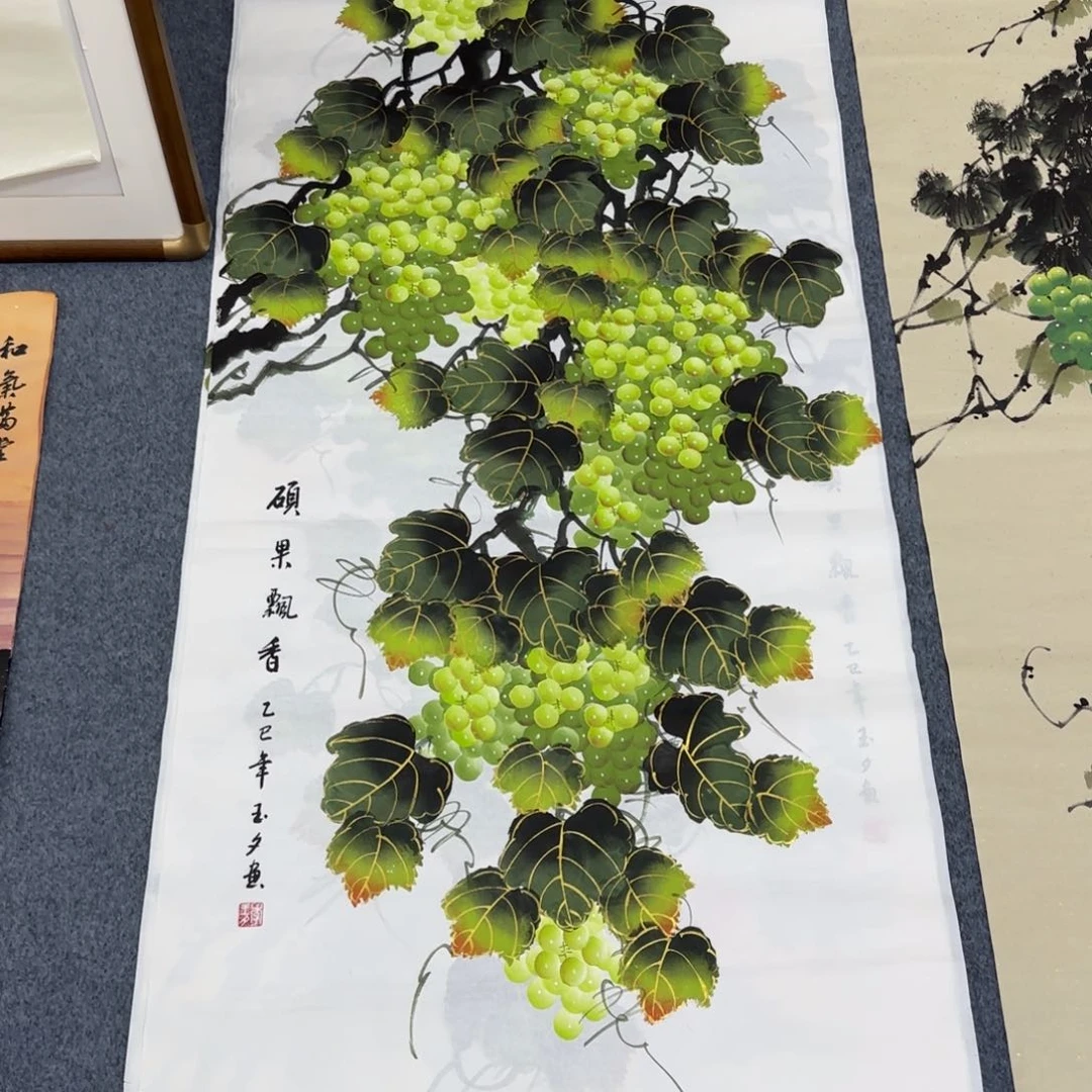 国画尺寸70X138手绘作品