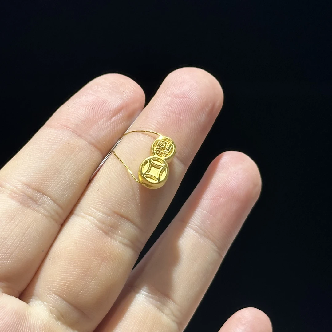 足金999 精品 福字铜钱通孔 0.961