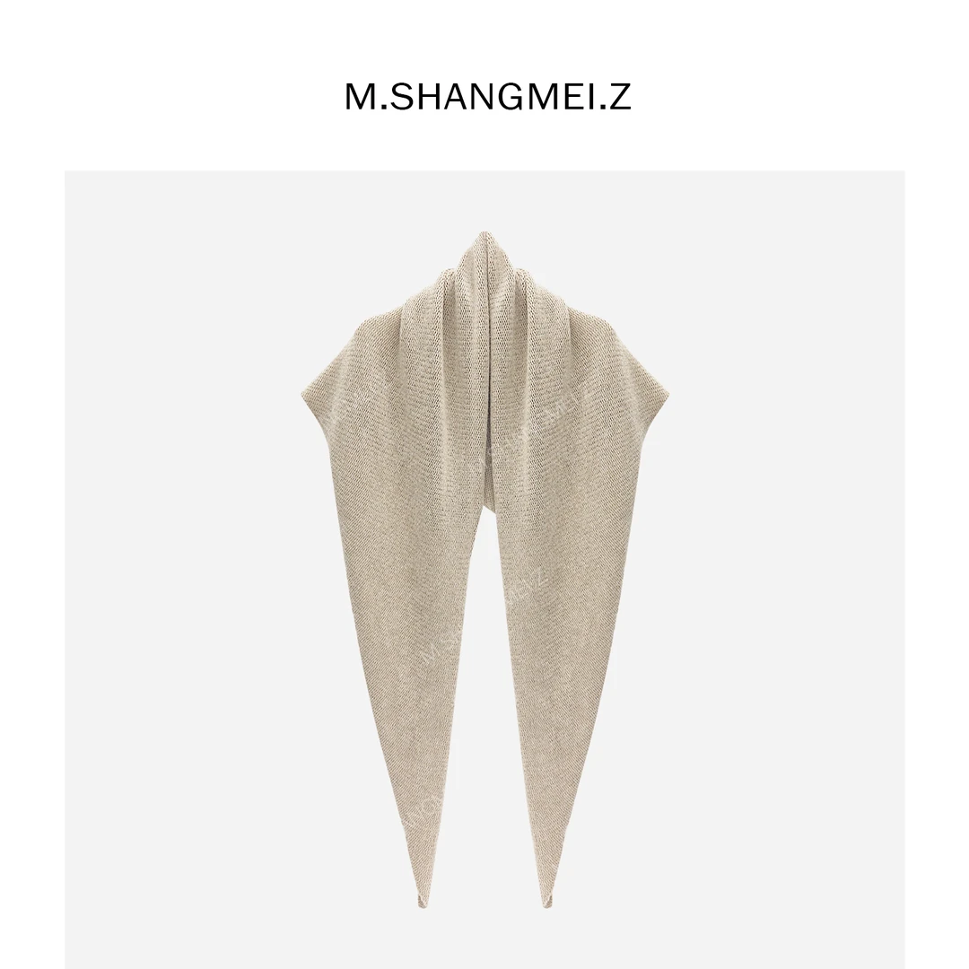 M.SHANGMEI.Z/沐熙美大哥极简三角形双色配色围巾披肩X093034