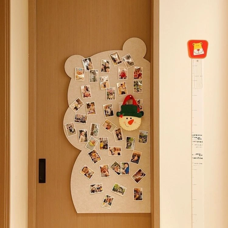 小熊毛毡墙贴装饰作品展示不伤墙客厅墙创意风照片墙背景板相片墙