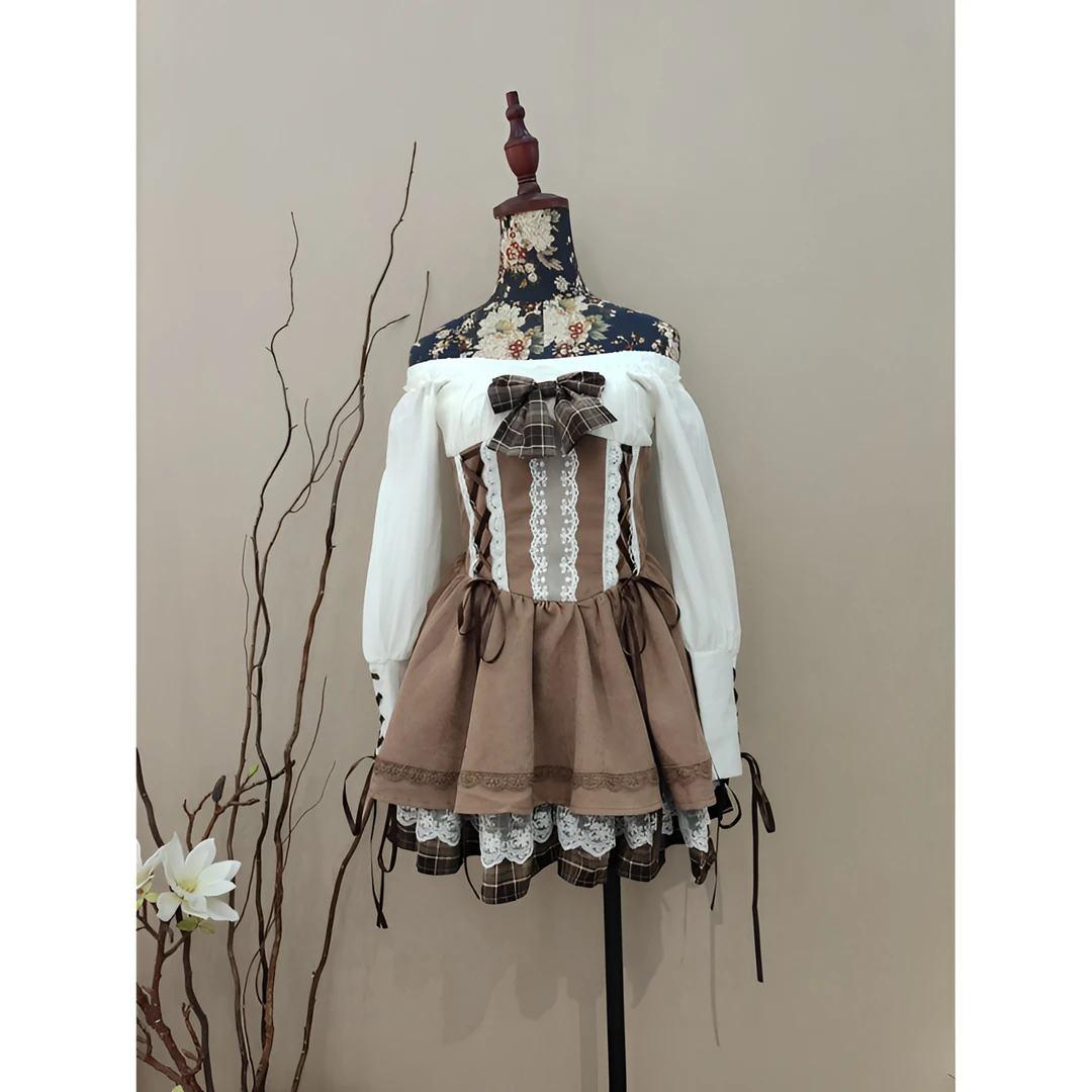 米雪严选一秋季甜美一字肩美拉德风修身显瘦设计感长袖连衣裙