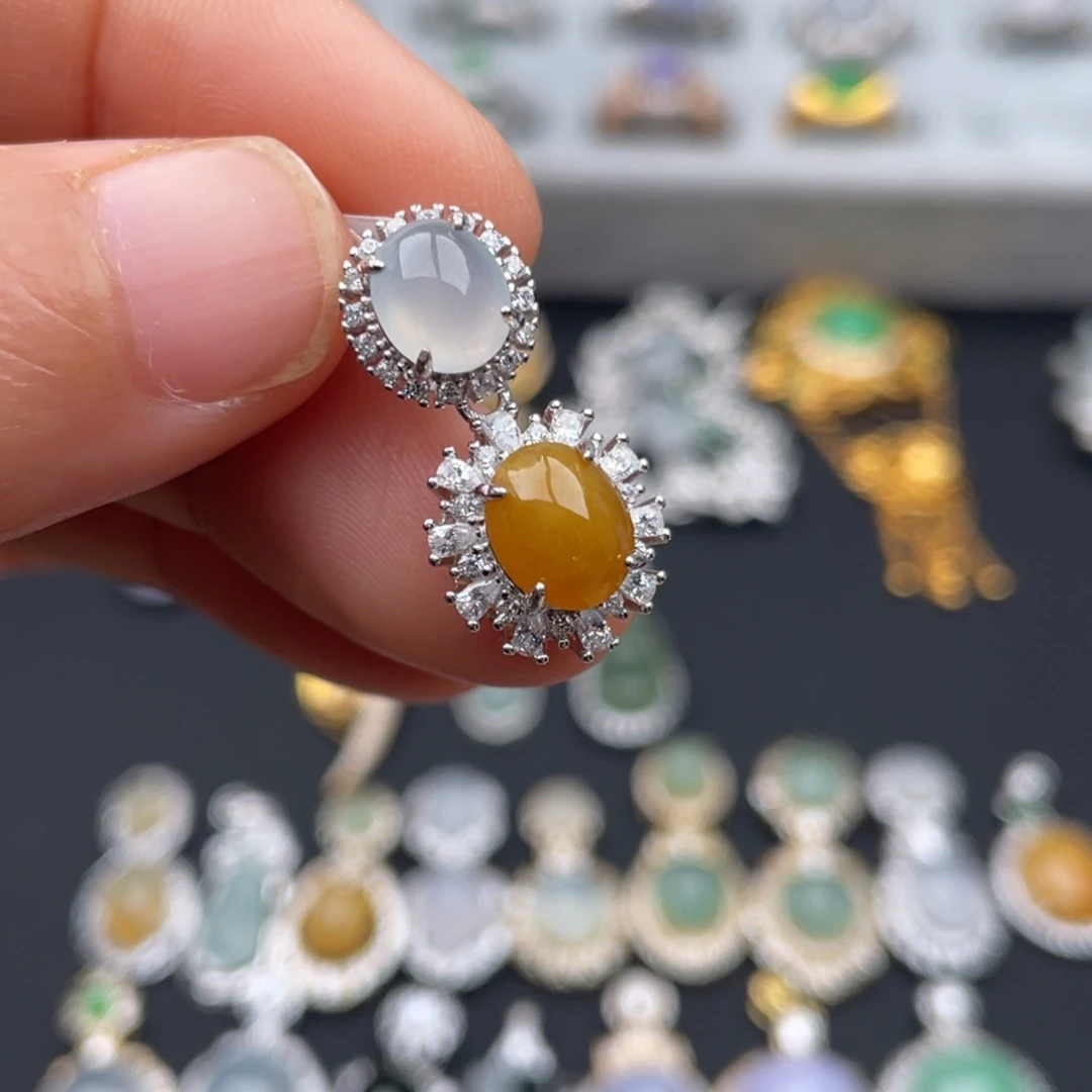 翡翠银S925镶嵌吊坠(不含链)