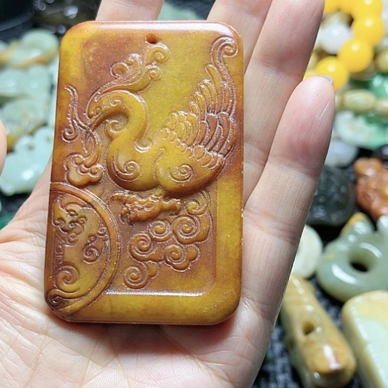 白玉菩提吊坠摆件