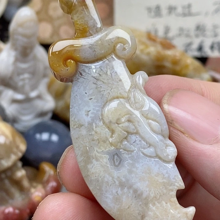 颈饰未镶嵌硅化珊瑚（珊瑚玉）