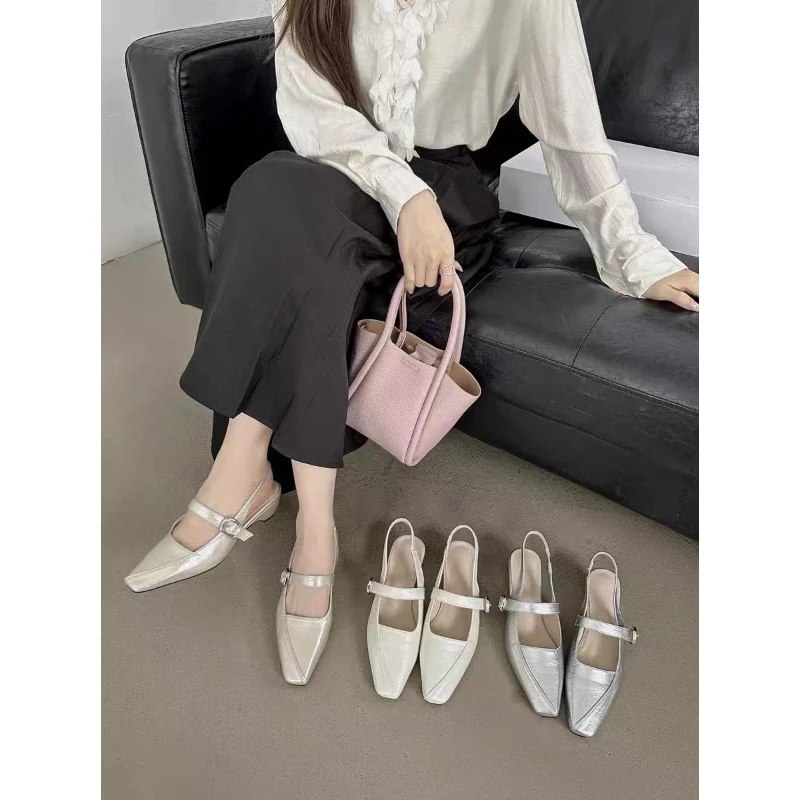 YZ6609法式复古方头气质女人味时装鞋