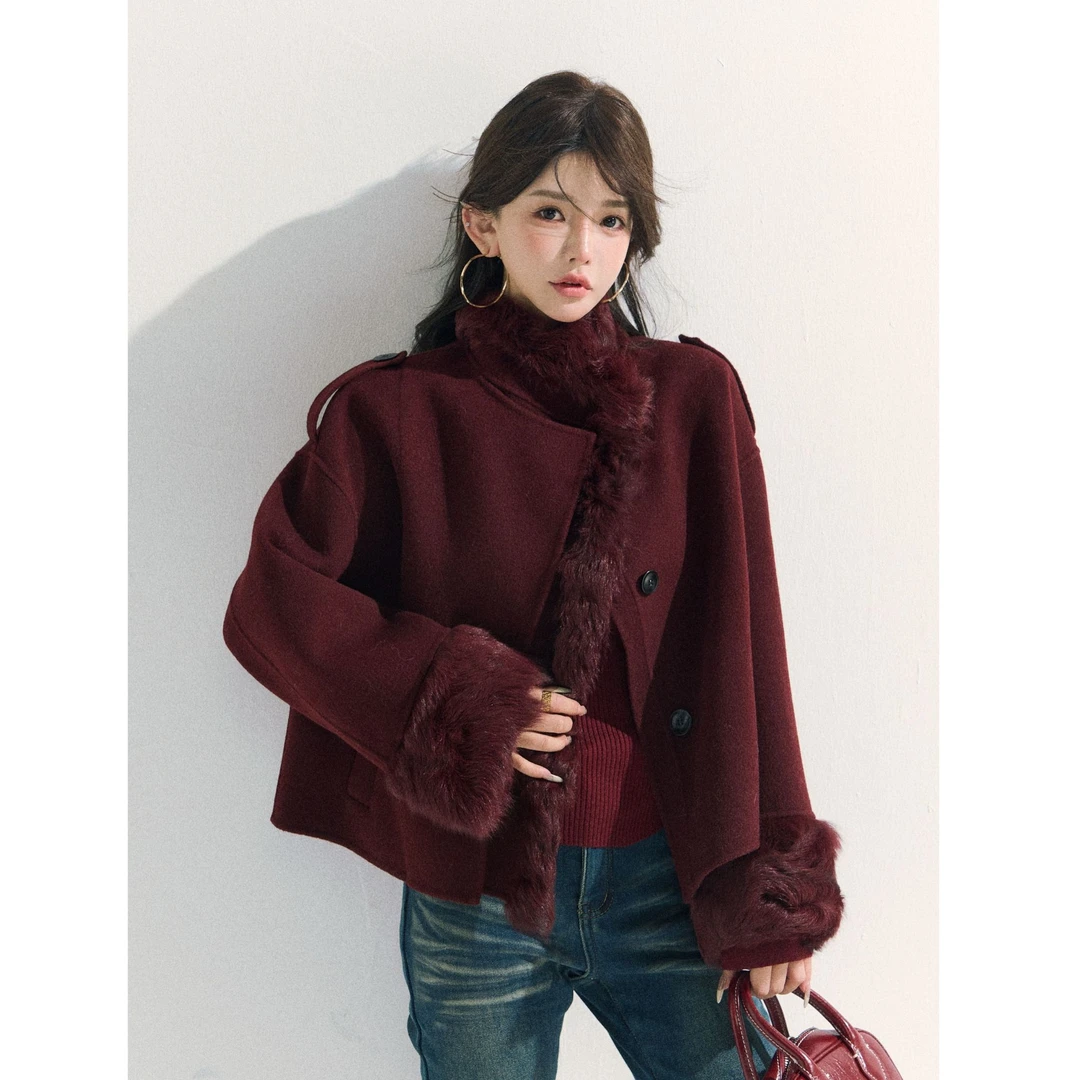 GUIDI GUDI【这个冬日很美】秋冬慵懒氛围感休闲外套/黄加蓝