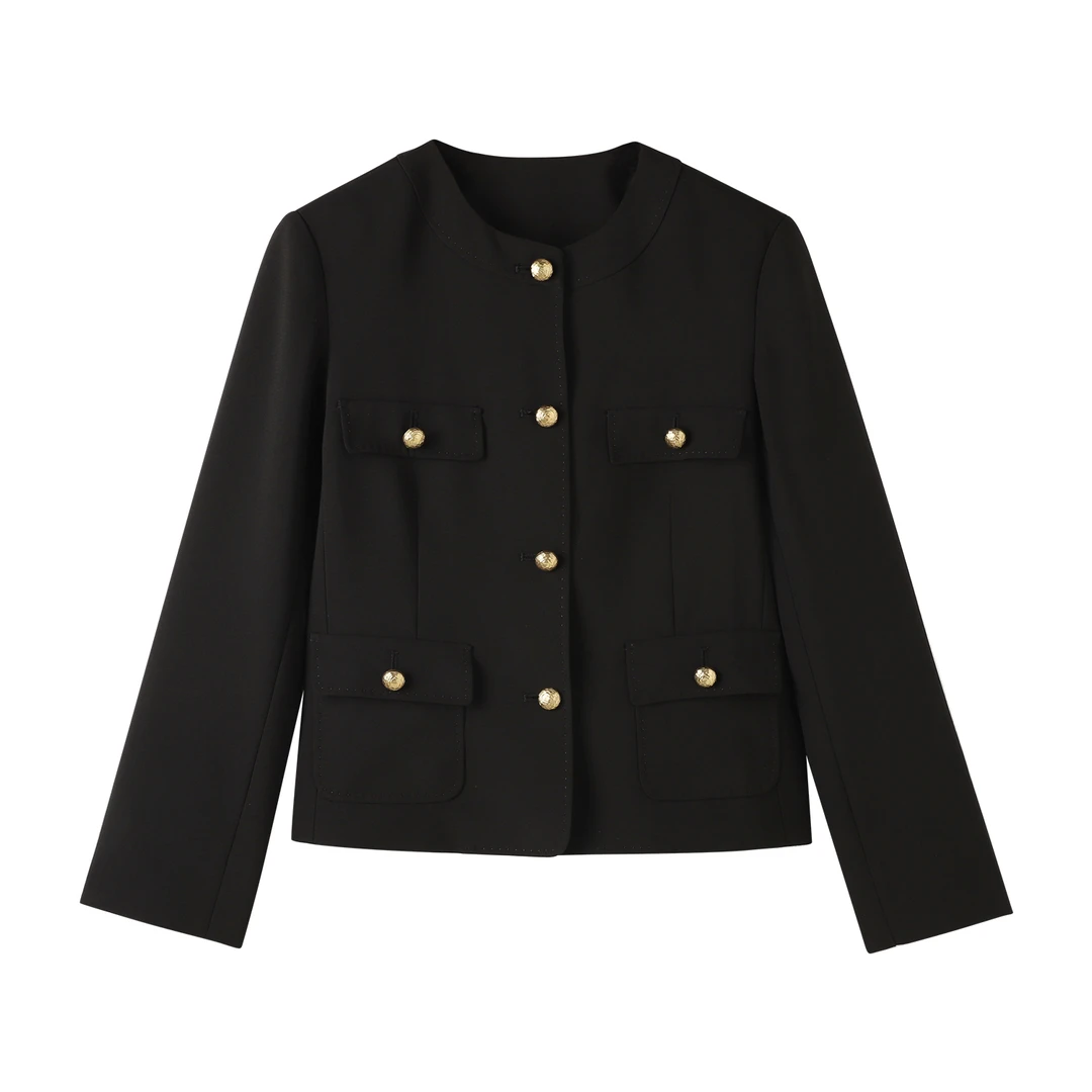 小香风圆领气质上衣1055