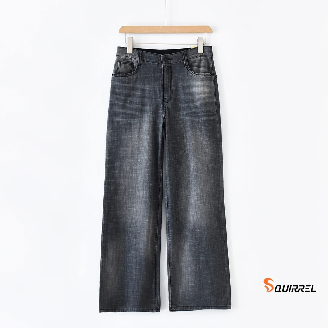 HS3587 2025春季新款薄款H单朴姐姐甄选宽松直筒休闲牛仔裤