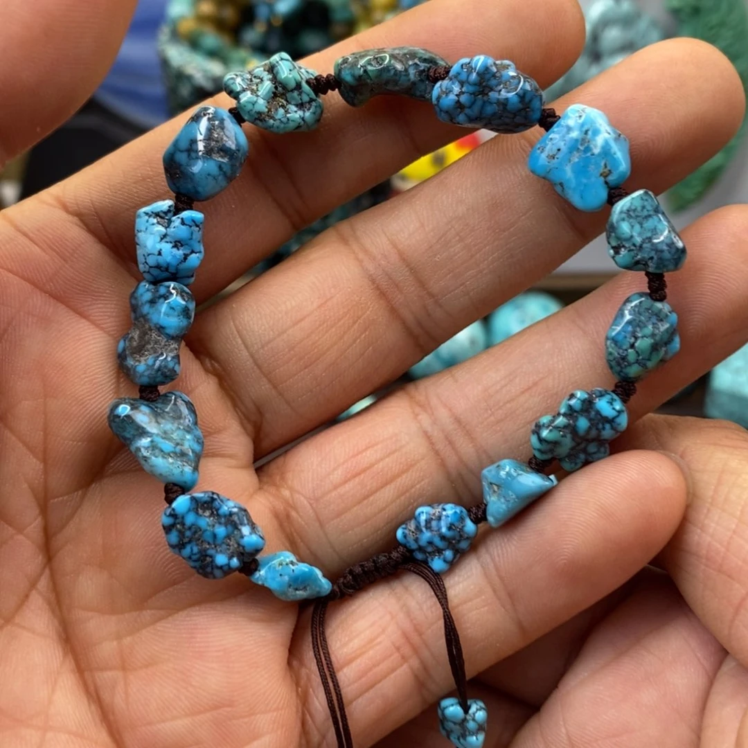 编织品蓝色随型手链