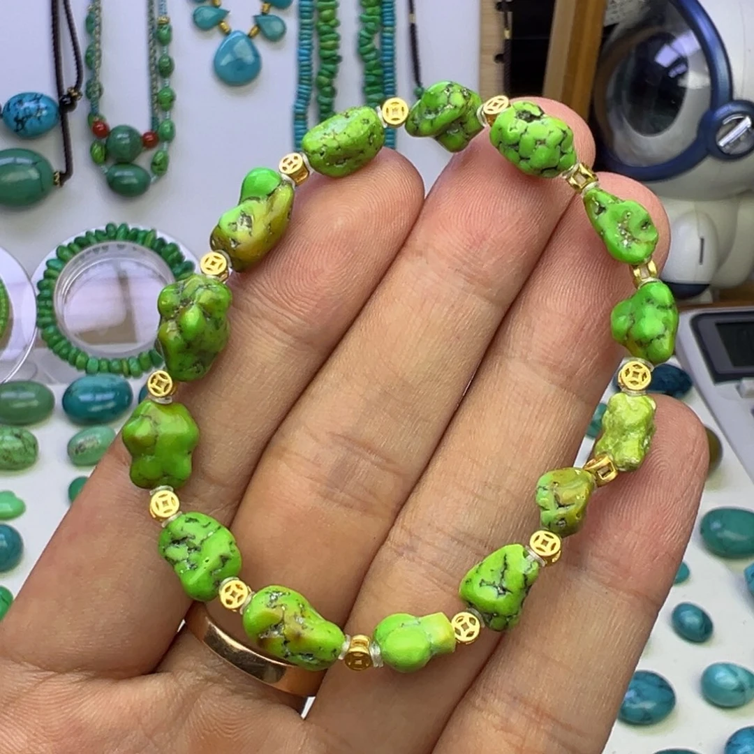菜籽黄玉化随型手串