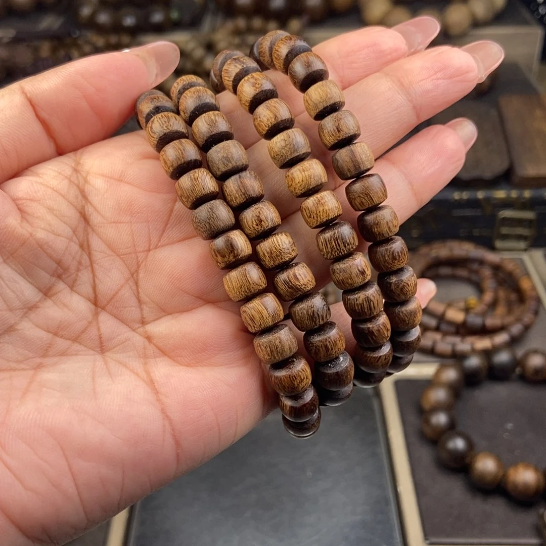 沉香手串独****，越南芽庄紫棋楠