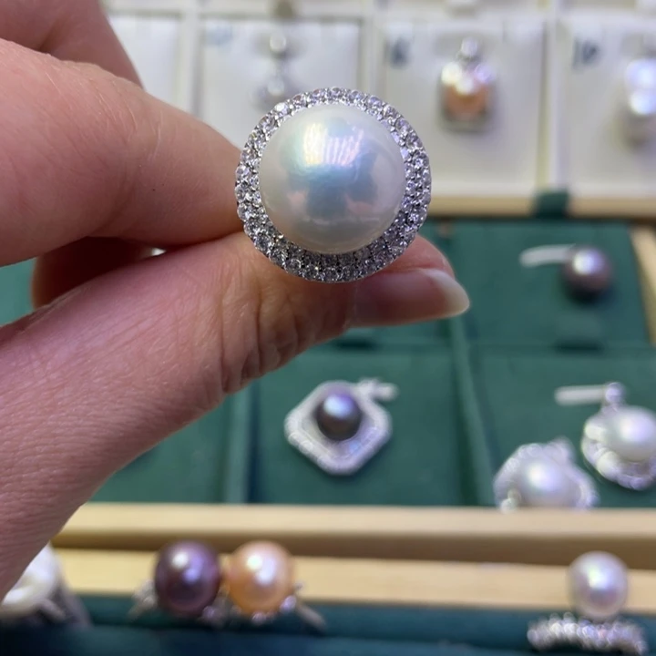 淡水珍珠戒指合金