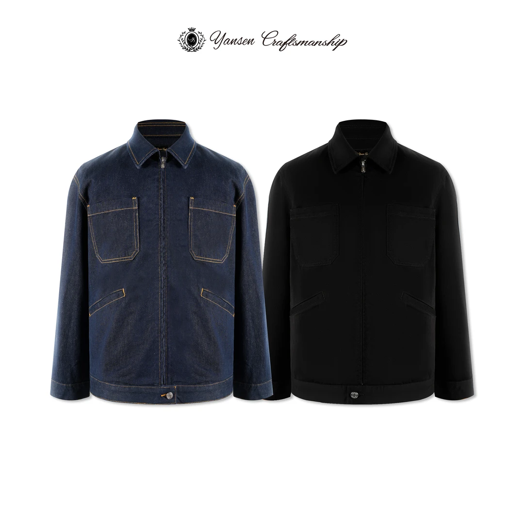 24FW/ 简约多口袋设计定制拉链牛仔外套棉服 YS051