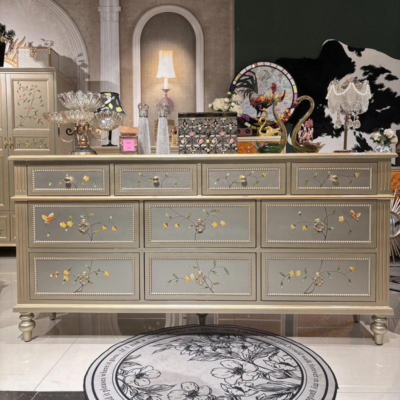 【喜悦家具】GH彩绘十斗柜180*40*90