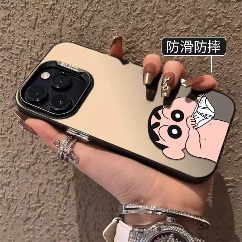 适用iphone16promax手机壳新款13创意15pro个性彩银裤衩蜡笔小新
