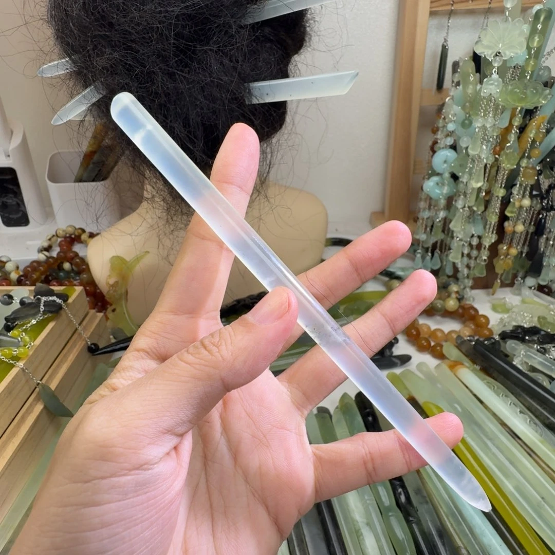 蛇纹石玉合金发饰
