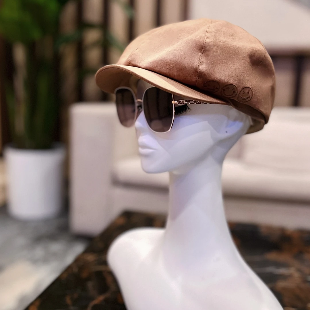 【Viola薇欧拉】复古笑脸印花八角报童帽贝雷日常显脸小时尚百搭