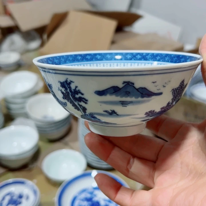 碗允**霖手绘梧桐小饭碗2个