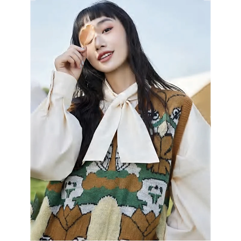 34027【觅系列】图案针织马夹33MX117B315