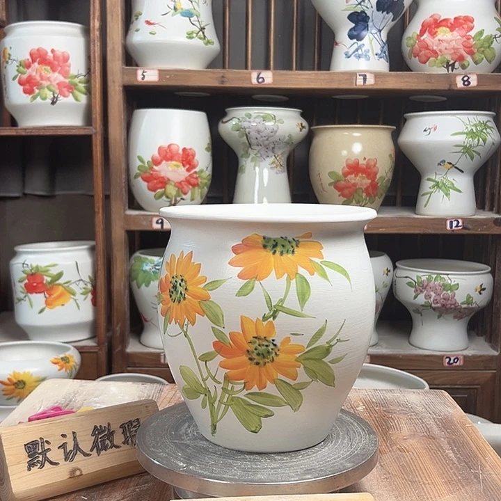 摆件圆口向日葵新款陶瓷