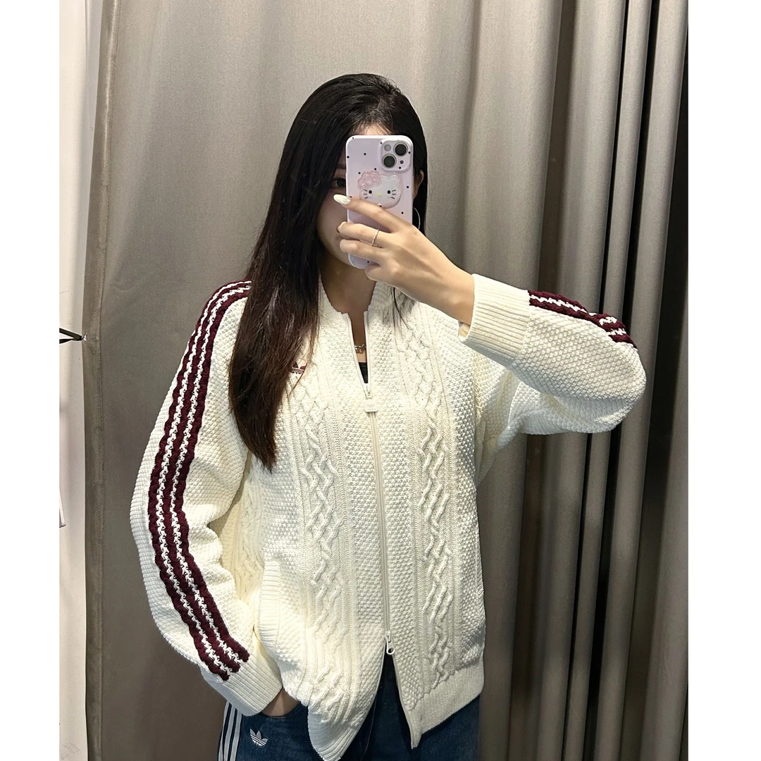 ADIDAS ARCHIVE CUTLINE TRACK TOP 针织运动宽松夹克外套 KS7804