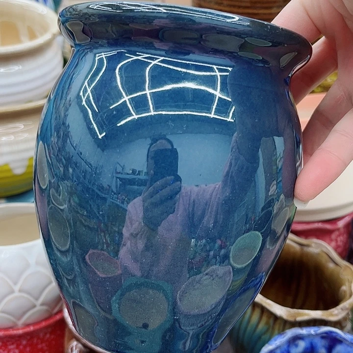 多肉绿植陶瓷花盆9.9包邮，有孔