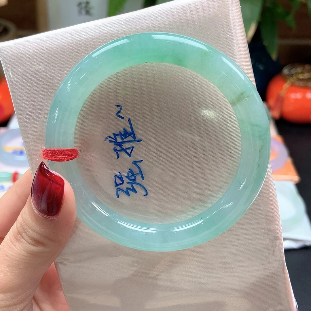 翡翠未镶嵌手镯冰甜绿29号