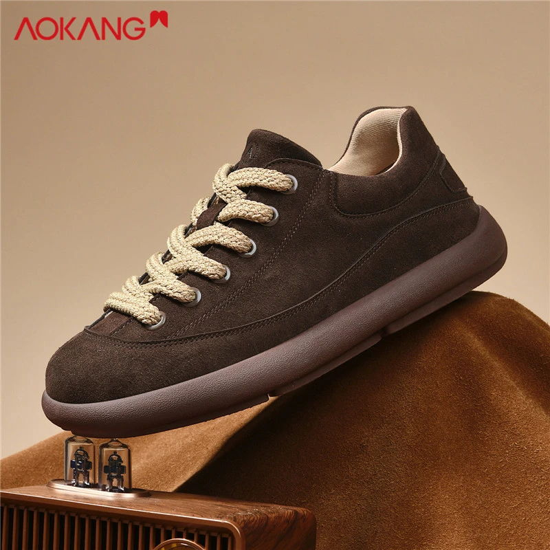 Aokang/奥康2025秋冬男士时尚百搭保暖复古潮流低帮德训休闲板鞋