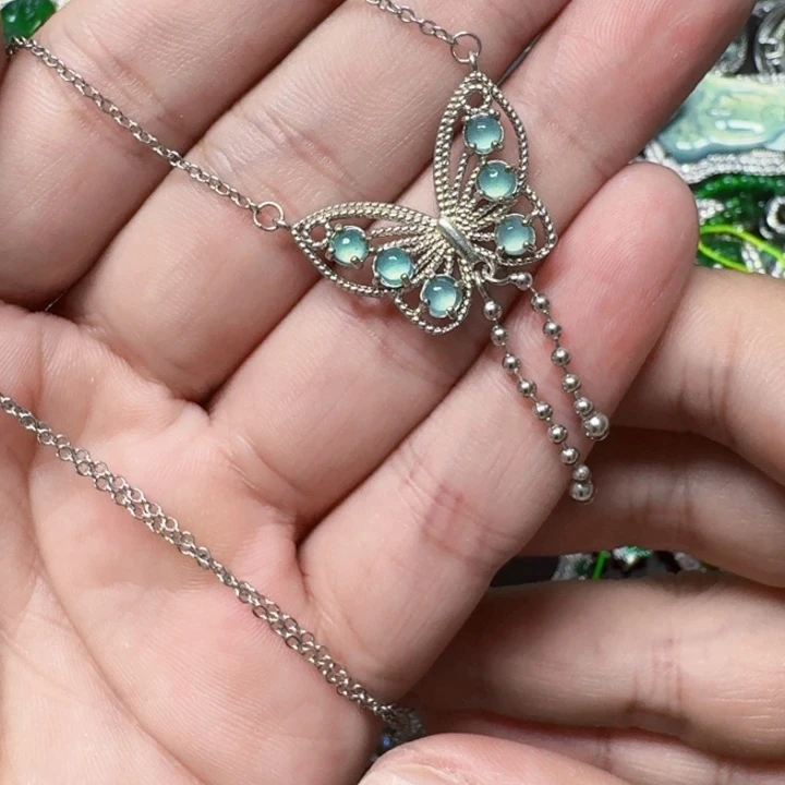 翡翠未镶嵌项链天然A货翡翠放漏