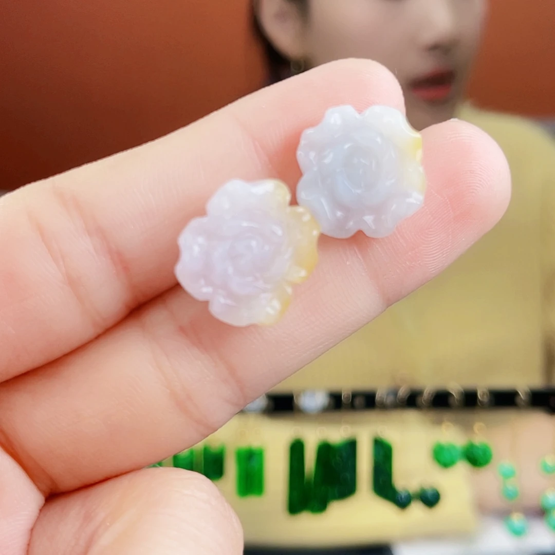 翡翠未镶嵌耳饰饰品